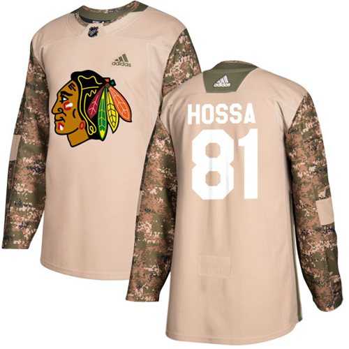 Youth Adidas Chicago Blackhawks #81 Marian Hossa Camo Authentic 2017 Veterans Day Stitched NHL Jersey