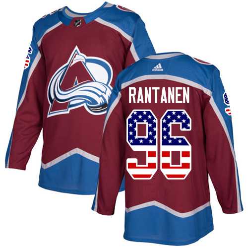 Youth Adidas Colorado Avalanche #96 Mikko Rantanen Burgundy Home Authentic USA Flag Stitched NHL Jersey