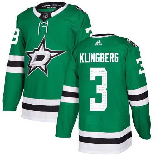 Youth Adidas Dallas Stars #3 John Klingberg Green Home Authentic Stitched NHL Jersey