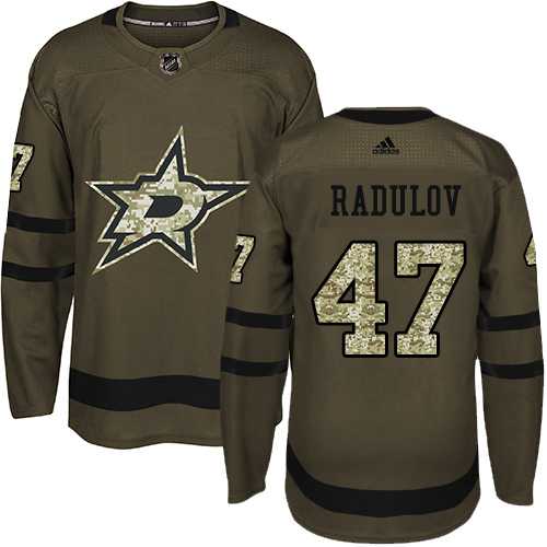 Youth Adidas Dallas Stars #47 Alexander Radulov Green Salute to Service Stitched NHL Jersey