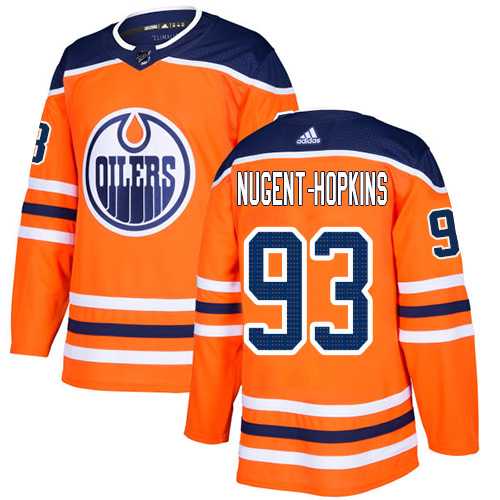 Youth Adidas Edmonton Oilers #93 Ryan Nugent-Hopkins Orange Home Authentic Stitched NHL