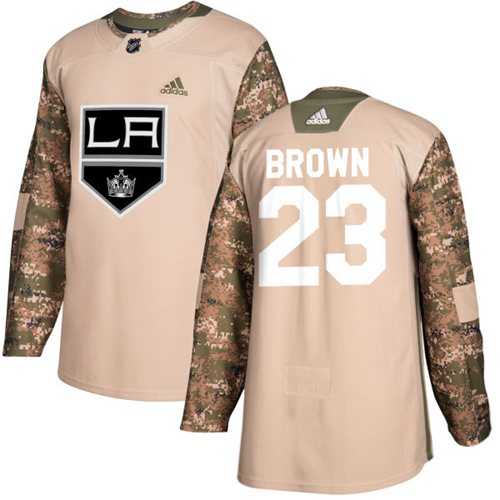 Youth Adidas Los Angeles Kings #23 Dustin Brown Camo Authentic 2017 Veterans Day Stitched NHL Jersey