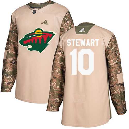 Youth Adidas Minnesota Wild #10 Chris Stewart Camo Authentic 2017 Veterans Day Stitched NHL Jersey