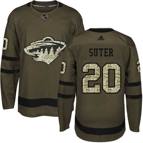 Youth Adidas Minnesota Wild #20 Ryan Suter Green Salute to Service Stitched NHL Jersey