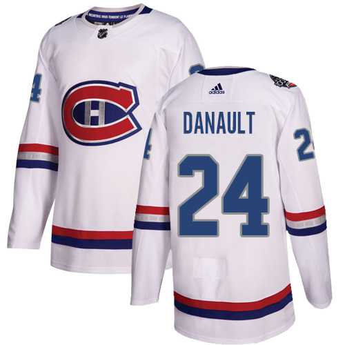 Youth Adidas Montreal Canadiens #24 Phillip Danault White Authentic 2017 100 Classic Stitched NHL Jersey