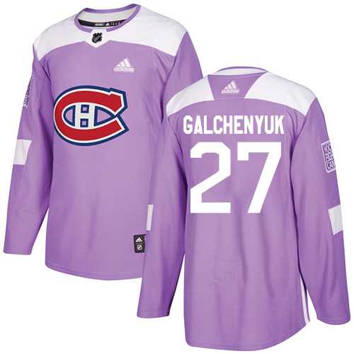 Youth Adidas Montreal Canadiens #27 Alex Galchenyuk Purple Authentic Fights Cancer Stitched NHL Jersey