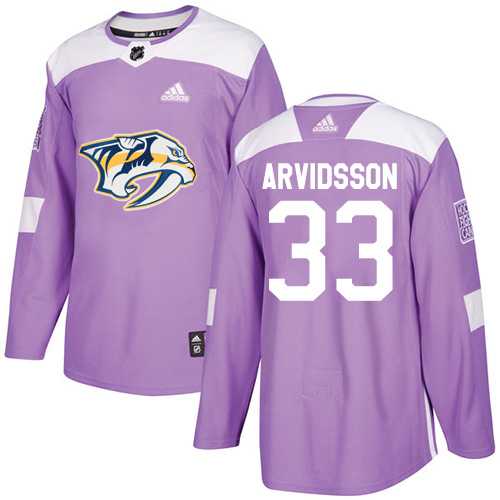 Youth Adidas Nashville Predators #33 Viktor Arvidsson Purple Authentic Fights Cancer Stitched NHL Jersey