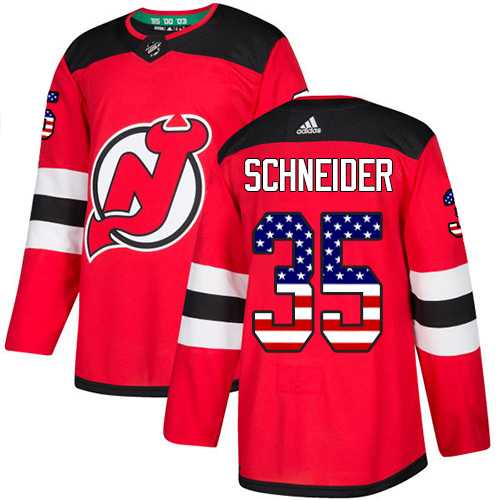 Youth Adidas New Jersey Devils #35 Cory Schneider Red Home Authentic USA Flag Stitched NHL Jersey
