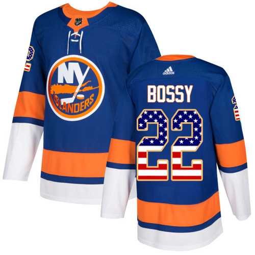 Youth Adidas New York Islanders #22 Mike Bossy Royal Blue Home Authentic USA Flag Stitched NHL Jersey
