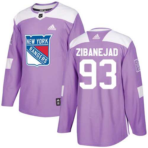 Youth Adidas New York Rangers #93 Mika Zibanejad Purple Authentic Fights Cancer Stitched NHL Jersey