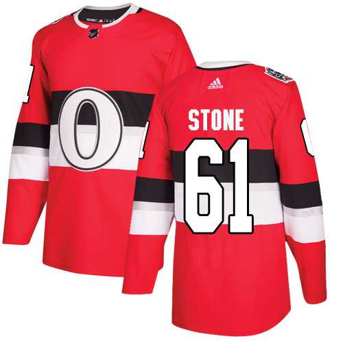 Youth Adidas Ottawa Senators #61 Mark Stone Red Authentic 2017 100 Classic Stitched NHL Jersey