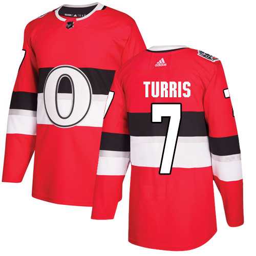Youth Adidas Ottawa Senators #7 Kyle Turris Red Authentic 2017 100 Classic Stitched NHL Jersey