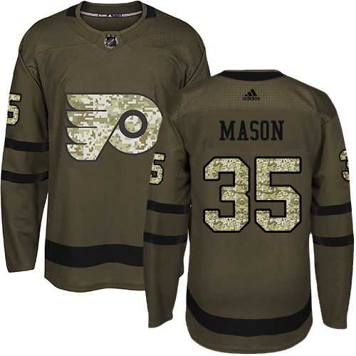 Youth Adidas Philadelphia Flyers #35 Steve Mason Green Salute to Service Stitched NHL Jersey