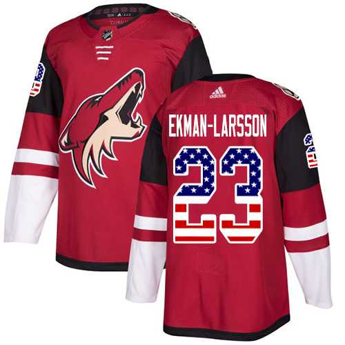 Youth Adidas Phoenix Coyotes #23 Oliver Ekman-Larsson Maroon Home Authentic USA Flag Stitched NHL Jersey