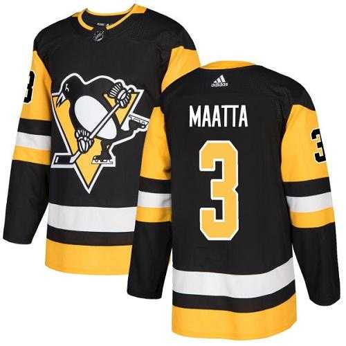 Youth Adidas Pittsburgh Penguins #3 Olli Maatta Black Home Authentic Stitched NHL