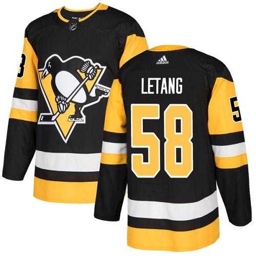 Youth Adidas Pittsburgh Penguins #58 Kris Letang Black Home Authentic Stitched NHL