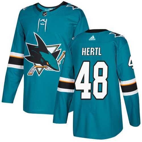 Youth Adidas San Jose Sharks #48 Tomas Hertl Teal Home Authentic Stitched NHL Jersey