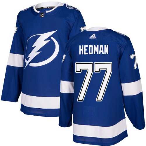 Youth Adidas Tampa Bay Lightning #77 Victor Hedman Blue Home Authentic Stitched NHL Jersey