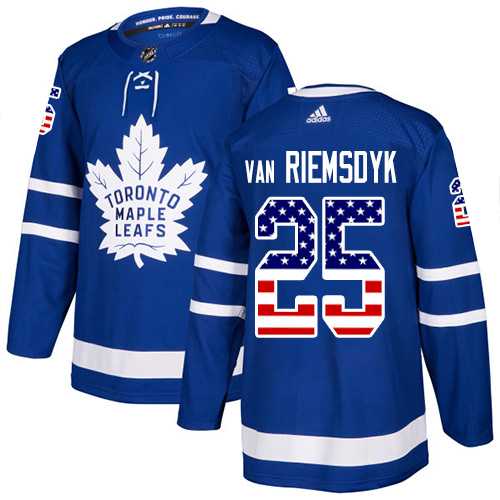 Youth Adidas Toronto Maple Leafs #25 James Van Riemsdyk Blue Home Authentic USA Flag Stitched NHL Jersey