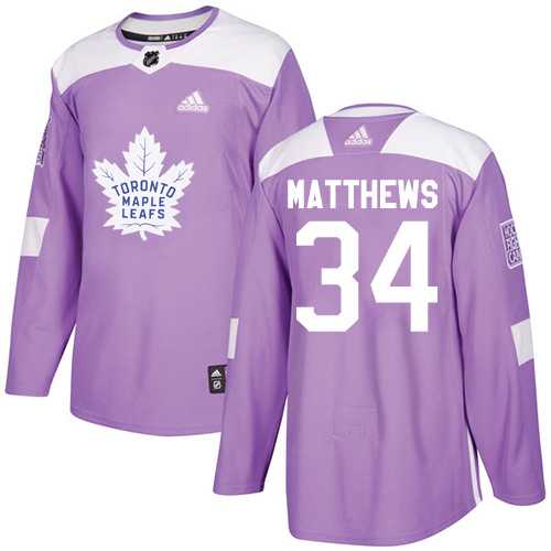 Youth Adidas Toronto Maple Leafs #34 Auston Matthews Purple Authentic Fights Cancer Stitched NHL Jersey