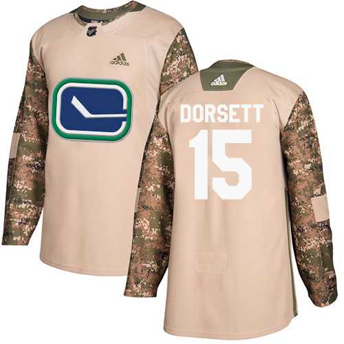Youth Adidas Vancouver Canucks #15 Derek Dorsett Camo Authentic 2017 Veterans Day Stitched NHL Jersey