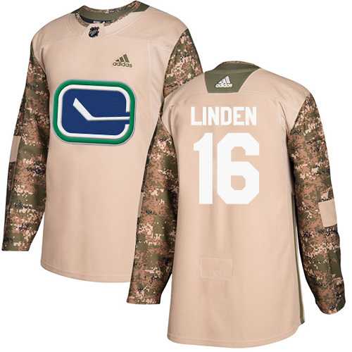 Youth Adidas Vancouver Canucks #16 Trevor Linden Camo Authentic 2017 Veterans Day Stitched NHL Jersey