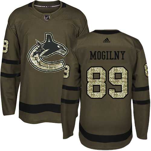 Youth Adidas Vancouver Canucks #89 Alexander Mogilny Green Salute to Service Stitched NHL Jersey