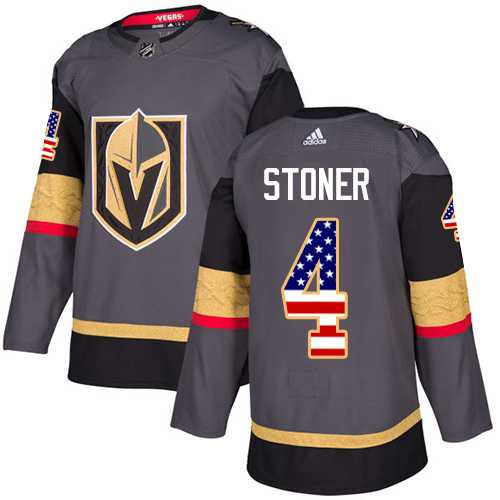 Youth Adidas Vegas Golden Knights #4 Clayton Stoner Grey Home Authentic USA Flag Stitched NHL Jersey
