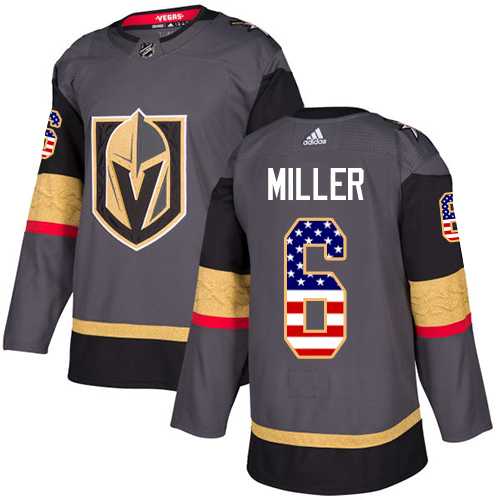 Youth Adidas Vegas Golden Knights #6 Colin Miller Grey Home Authentic USA Flag Stitched NHL Jersey
