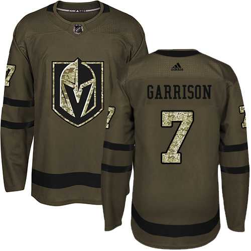 Youth Adidas Vegas Golden Knights #7 Jason Garrison Green Salute to Service Stitched NHL