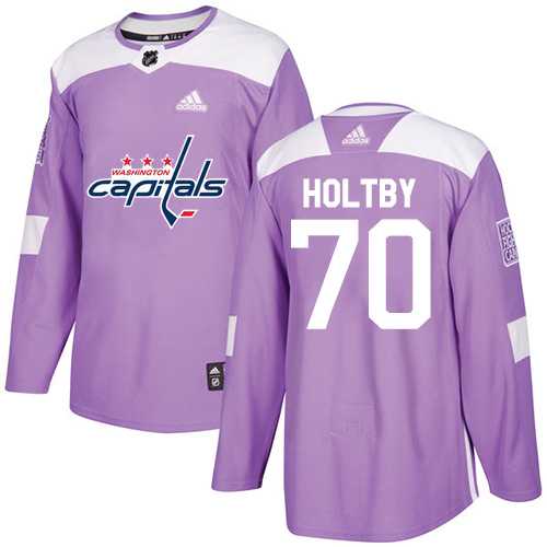 Youth Adidas Washington Capitals #70 Braden Holtby Purple Authentic Fights Cancer Stitched NHL Jersey