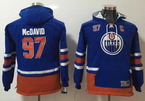 Youth Edmonton Oilers #97 Connor McDavid Light Blue Name & Number Pullover NHL Hoodie