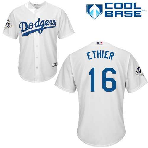 Youth Los Angeles Dodgers #16 Andre Ethier White Cool Base 2017 World Series Bound Stitched MLB Jersey