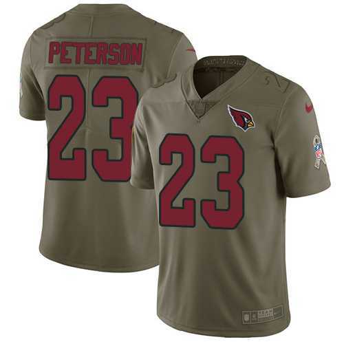 Youth Nike Arizona Cardinals #23 Adrian Peterson Olive Stitched NFL Limited 2017 Salute to Service Jersey