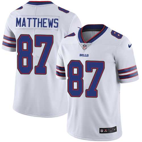 Youth Nike Buffalo Bills #87 Jordan Matthews White Stitched NFL Vapor Untouchable Limited Jersey