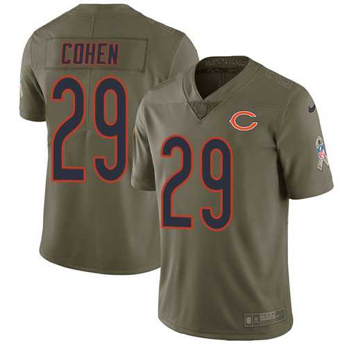 Youth Nike Chicago Bears #29 Tarik Cohen Olive Stitched NFL Limited 2017 Salute to Service Jersey