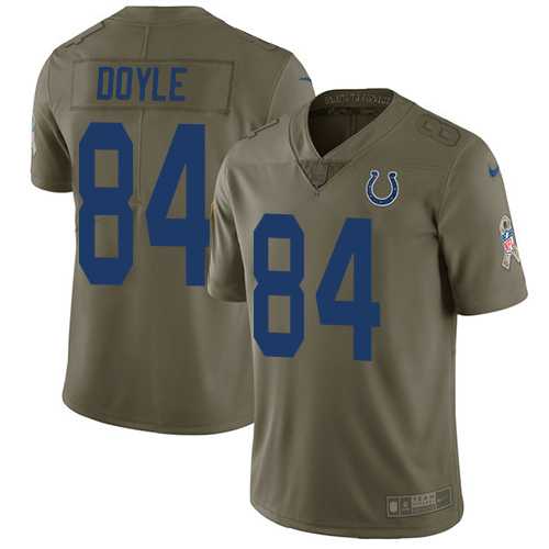 Youth Nike Indianapolis Colts #84 Jack Doyle Olive Stitched NFL Limited 2017 Salute to Service Jersey
