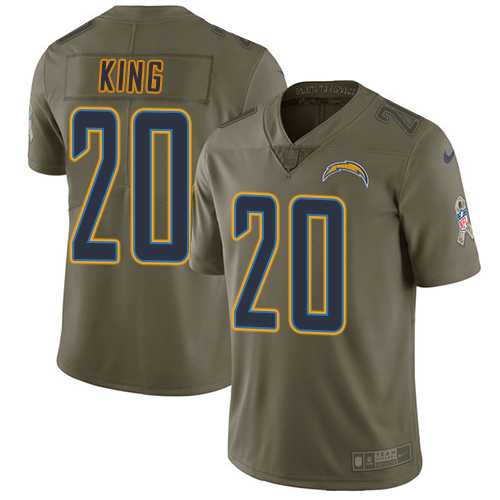 Youth Nike Los Angeles Chargers #20 Desmond King Olive Stitched NFL Limited 2017 Salute to Service Jersey