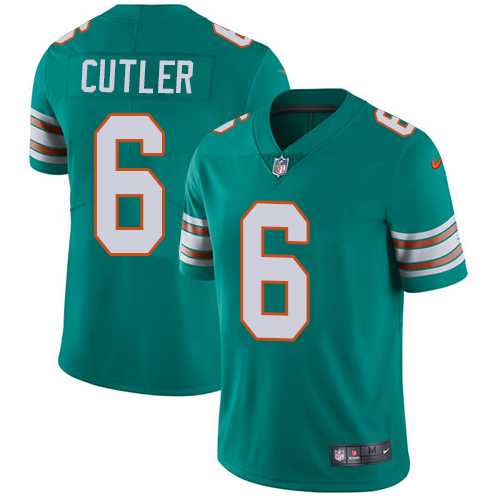 Youth Nike Miami Dolphins #6 Jay Cutler Aqua Green Alternate Stitched NFL Vapor Untouchable Limited Jersey