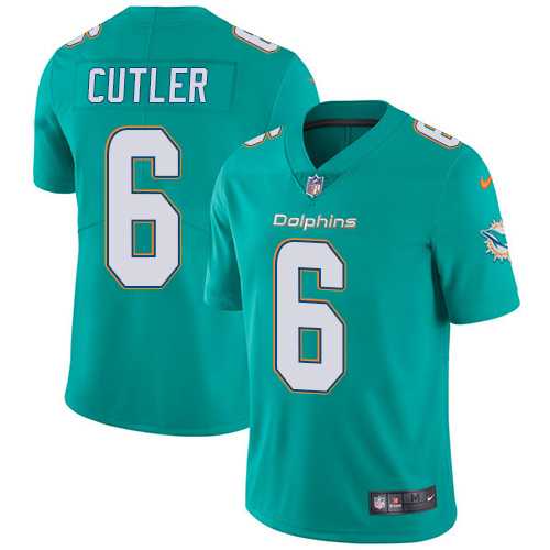Youth Nike Miami Dolphins #6 Jay Cutler Aqua Green Team Color Stitched NFL Vapor Untouchable Limited Jersey