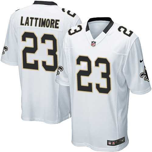 Youth Nike New Orleans Saints #23 Marshon Lattimore White Stitched NFL Elite Jersey