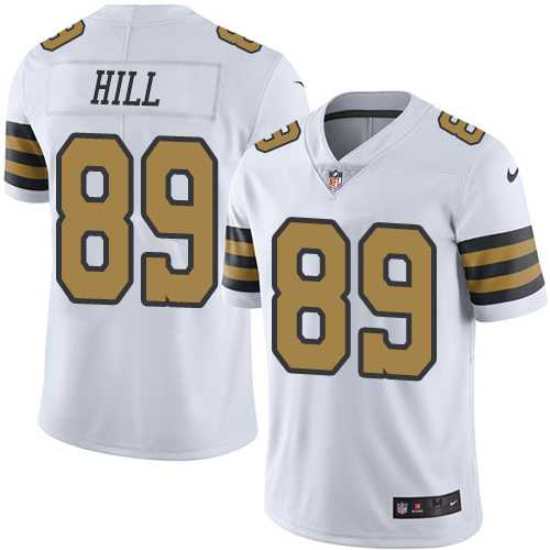 Youth Nike New Orleans Saints #89 Josh Hill White Stitched NFL Limited Rush Jersey