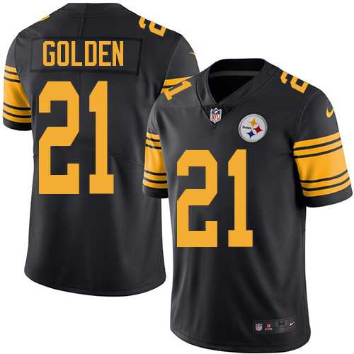 Youth Nike Pittsburgh Steelers #21 Robert Golden Elite Black Rush NFL Jersey