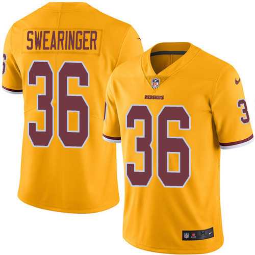 Youth Nike Washington Redskins #36 D.J. Swearinger Gold Stitched NFL Limited Rush Jersey