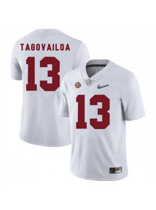 Alabama Crimson Tide #13 Tua Tagovailoa Stitched Nike NCAA White College Jersey