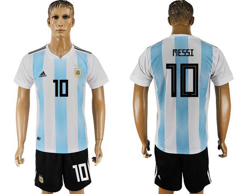Argentina #10 MESSI Home 2018 FIFA World Cup Soccer Jersey