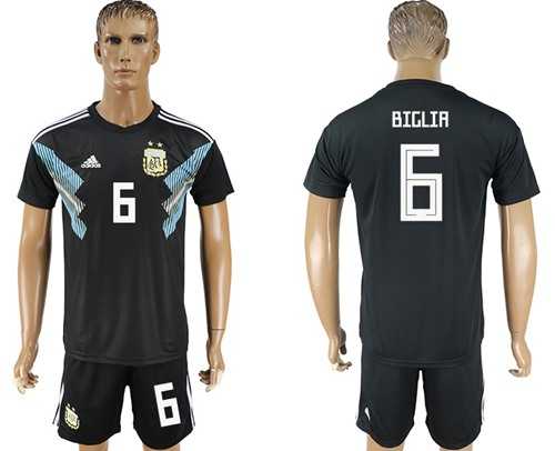 Argentina #6 Biglia Away Soccer Country Jersey