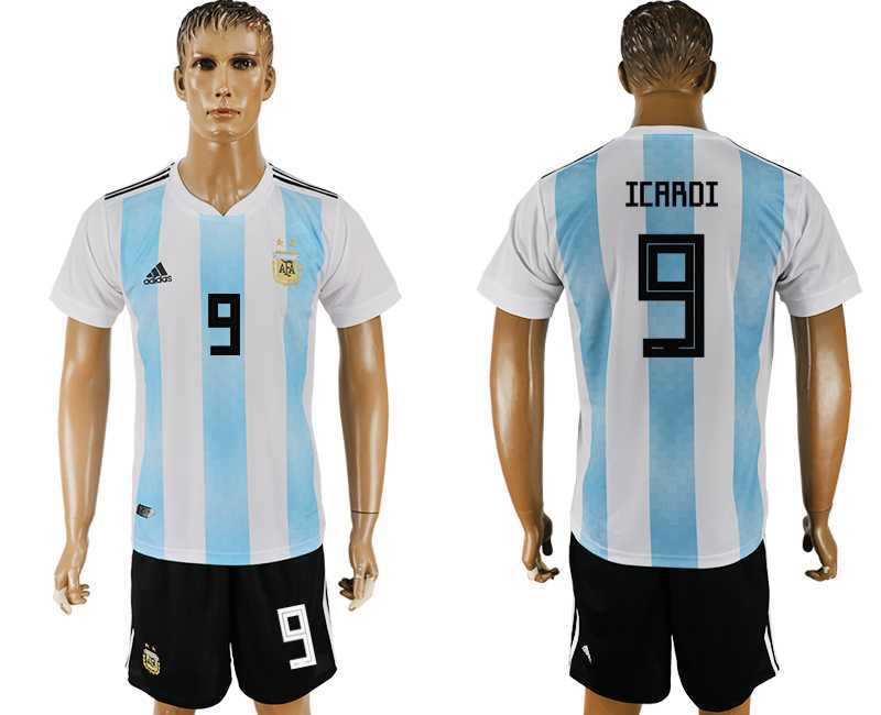 Argentina #9 ICARDI Home 2018 FIFA World Cup Soccer Jersey