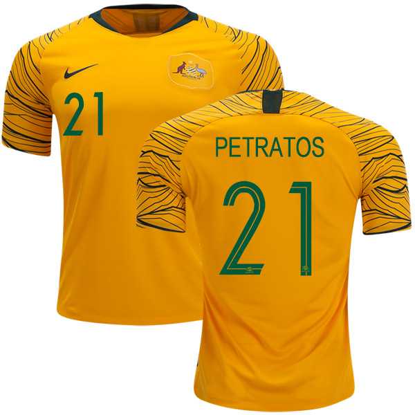 Australia #21 Petratos Home Soccer Country Jersey