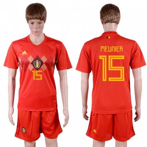 Belgium #15 Meunier Red Soccer Country Jersey
